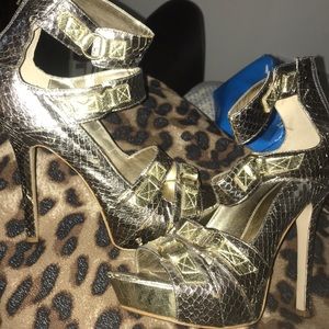 Bebe shoes platform gold/silver